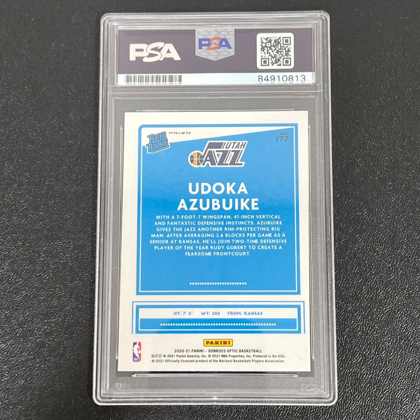 2020-21 Panini Donruss Optic #177 Udoka Azubuike AUTO Signed Card PSA/DNA Encaps