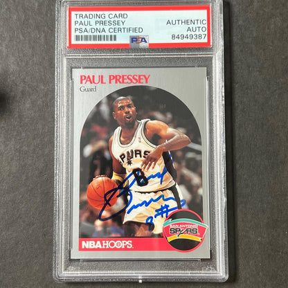 1990-91 NBA Hoops #432 Paul Pressey Signed Card AUTO PSA Slabbed Spurs