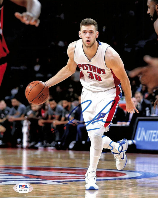 JON LEUER signed 8x10  photo PSA/DNA Detroit Pistons Autographed