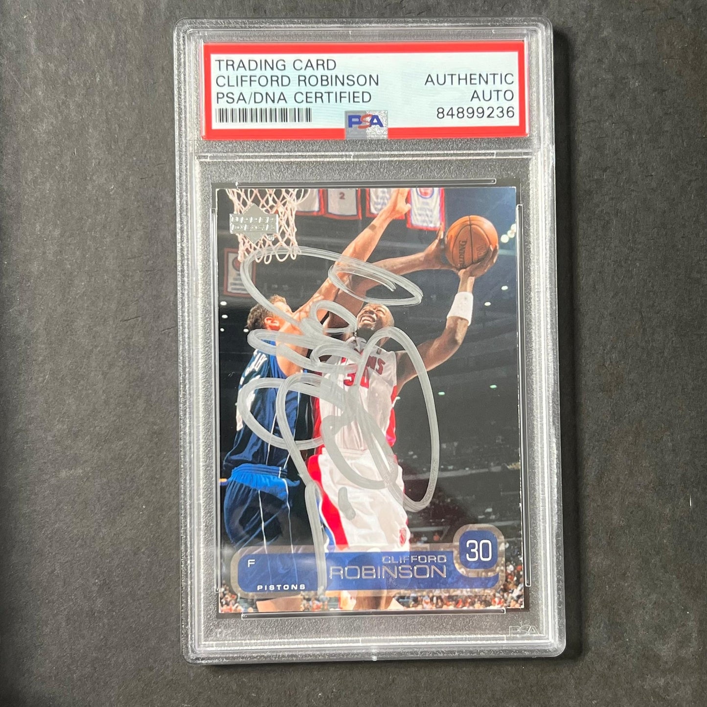 2002-2003 Upper Deck #39 Clifford Robinson Signed Card AUTO PSA Slabbed Pistons
