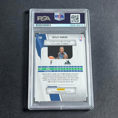 2010-11 Panini Prestige #194 Wesley Johnson Signed Card Auto PSA Slabbed RC Timb