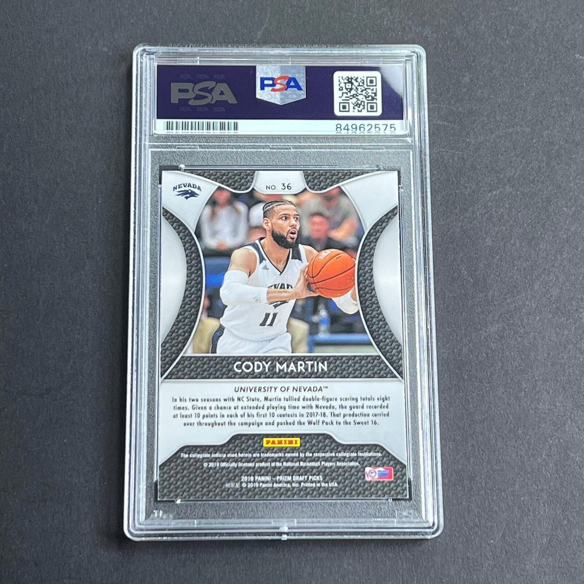 2019 Panini Prizim #36 Cody Martin Signed Card AUTO PSA/DNA Slabbed RC Hornets