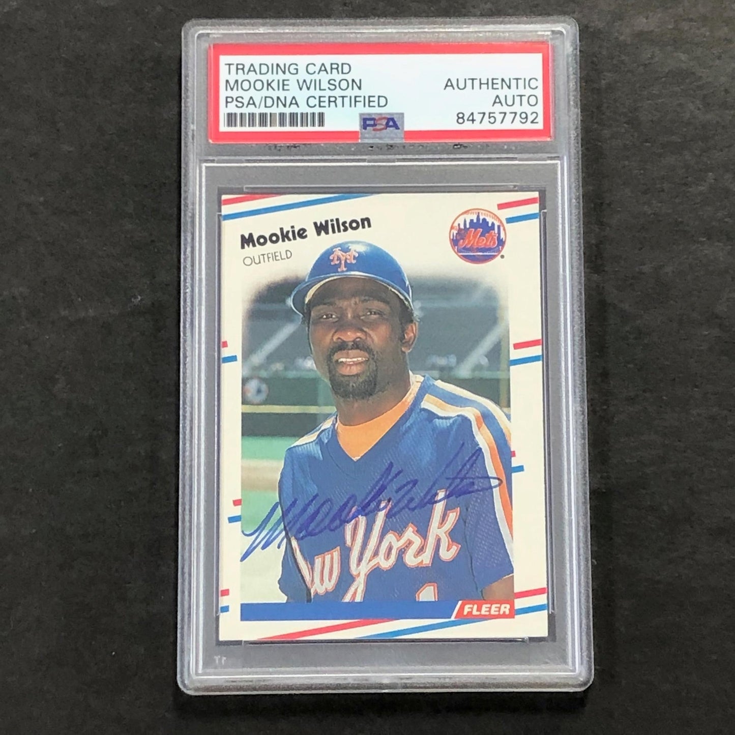 1988 Fleer #154 Mookie Wilson Signed Card PSA Slabbed Auto Mets