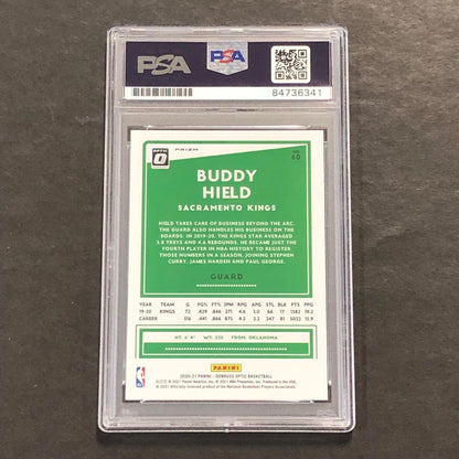 2020-21 Panini Optic #60 Buddy Hield Signed Card AUTO PSA Slabbed Kings