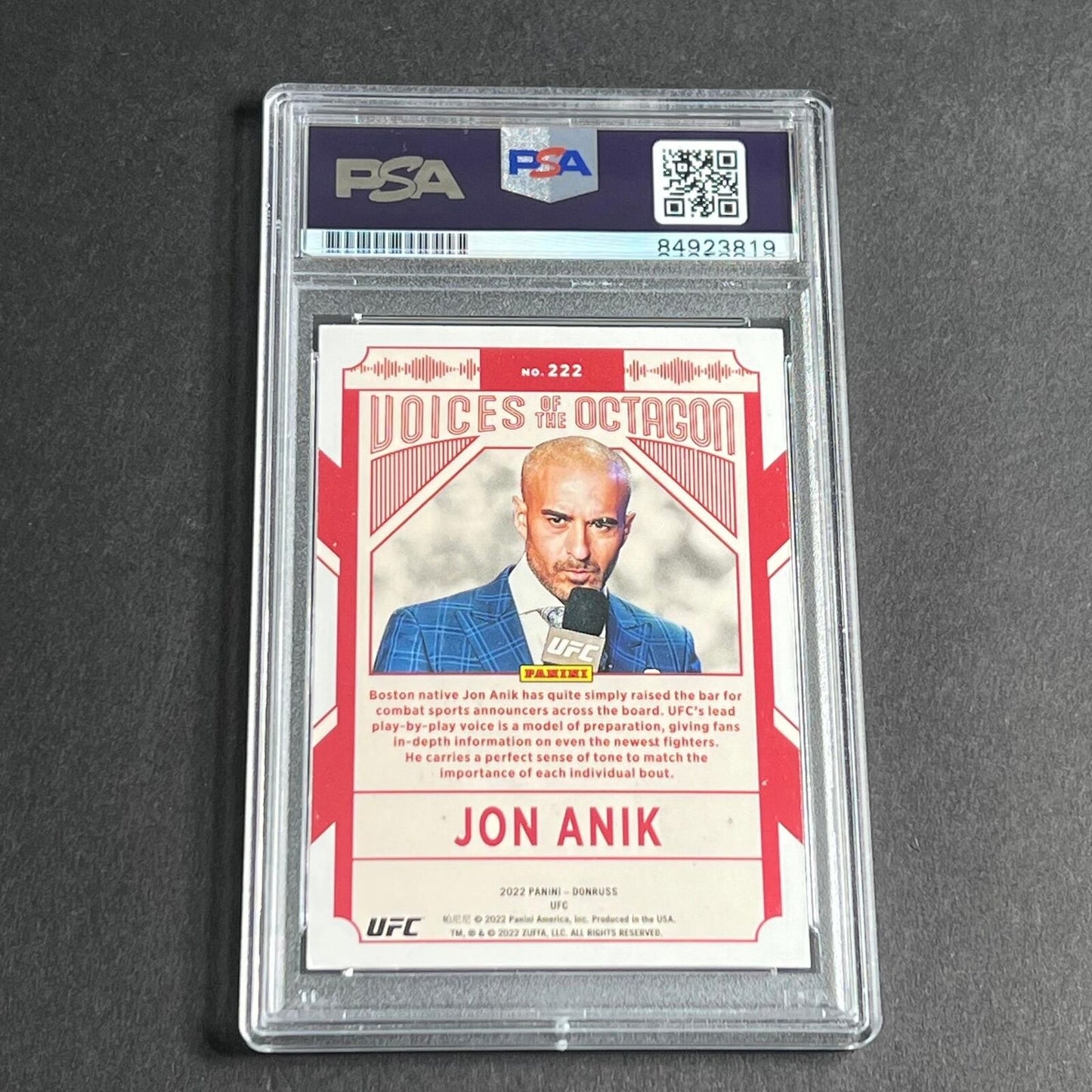 2022 Panini Donruss #222 Jon Anik Signed Card AUTO PSA Slabbed