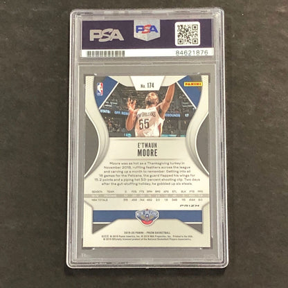 2019-20 PANINI PRIZM RED WHITE BLUE #174 E'Twaun Moore Signed Card AUTO 10 PSA S