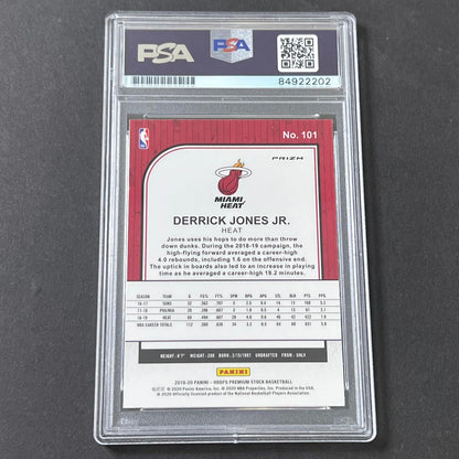 2019-20 NBA Hoops Premium #101 Derrick Jones Jr. Signed Card AUTO 10 PSA Slabbed