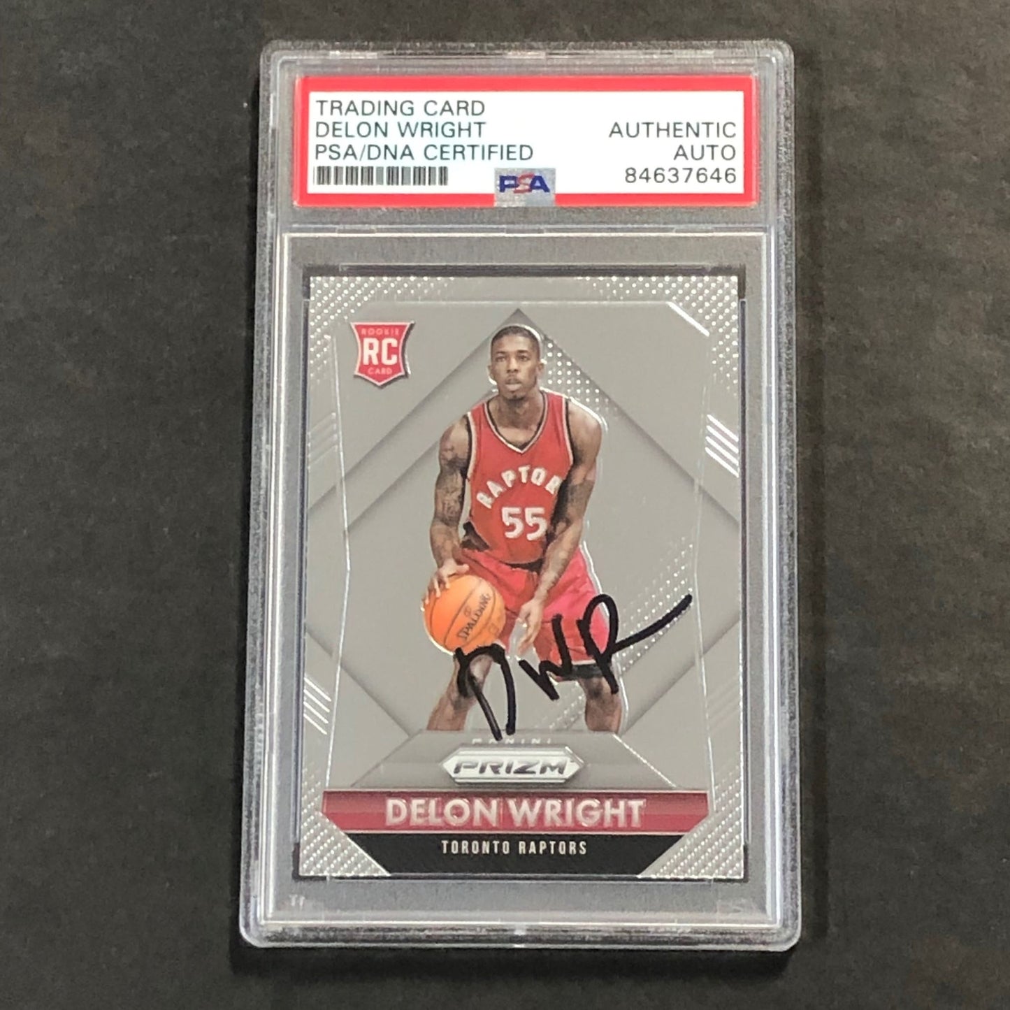 2015 Panini Prizm #310 Delon Wright Signed Card AUTO PSA Slabbed RC Raptors