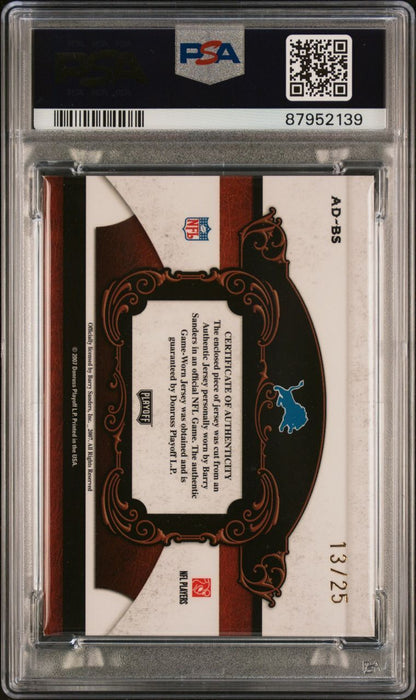 2007 Playoff National Treasures All Decade Prime-Materials #AD-BS Barry Sanders