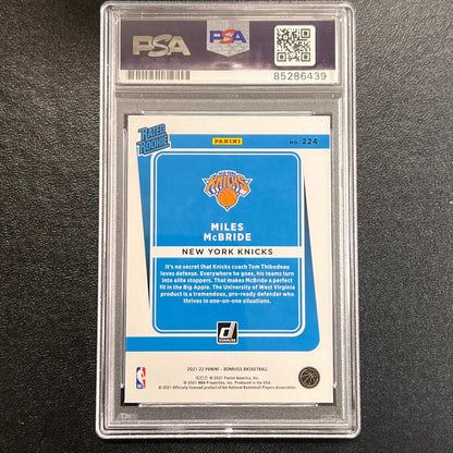 2021-22 Panini Donruss Optic Rated Rookie #224 Miles McBride Signed Card PSA AUT