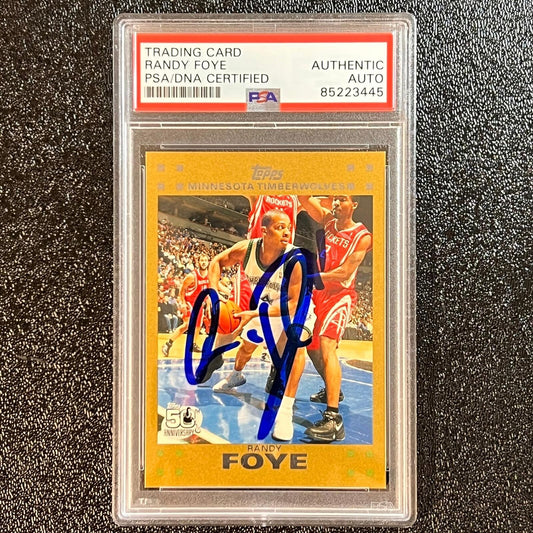 2007-08 Topps Basketball #109 Randy Foye Signed Card AUTO PSA Slabbed RC Minneso
