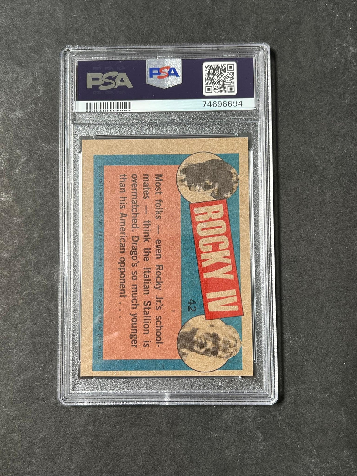 1985 Topps Rocky IV #42 Signed Card Dolph Lundgren PSA/DNA Auto 10 Ivan Drago "C