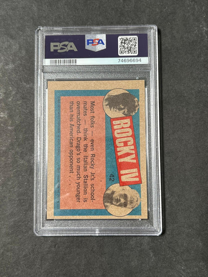 1985 Topps Rocky IV #42 Signed Card Dolph Lundgren PSA/DNA Auto 10 Ivan Drago "C