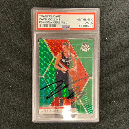 2019-20 Panini Mosaic #45 ZACH COLLINS Signed Card AUT0 PSA Slab Blazers