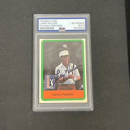 1980 PGA Tour #11 Larry Nelson Signed Card PSA/DNA Slabbed AUTO Golf