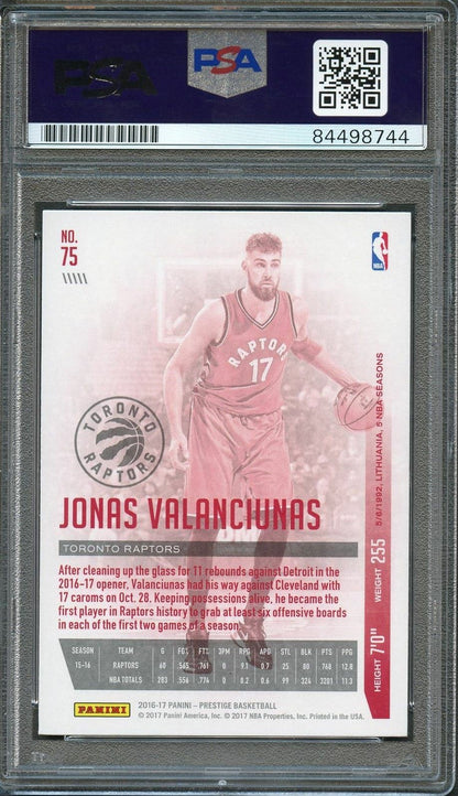 2016-17 Panini Prestige #75 Jonas Valanciunas Signed Card AUTO PSA Slabbed Toron