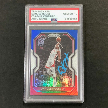2020-21 Panini Prizm Red White and Blue #80 DANUEL HOUSE Signed Card AUTO 10 PSA