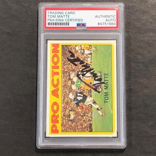 1971 Pro Action #131 Tom Matte Signed Card AUTO PSA Slabbed Baltimore Colts