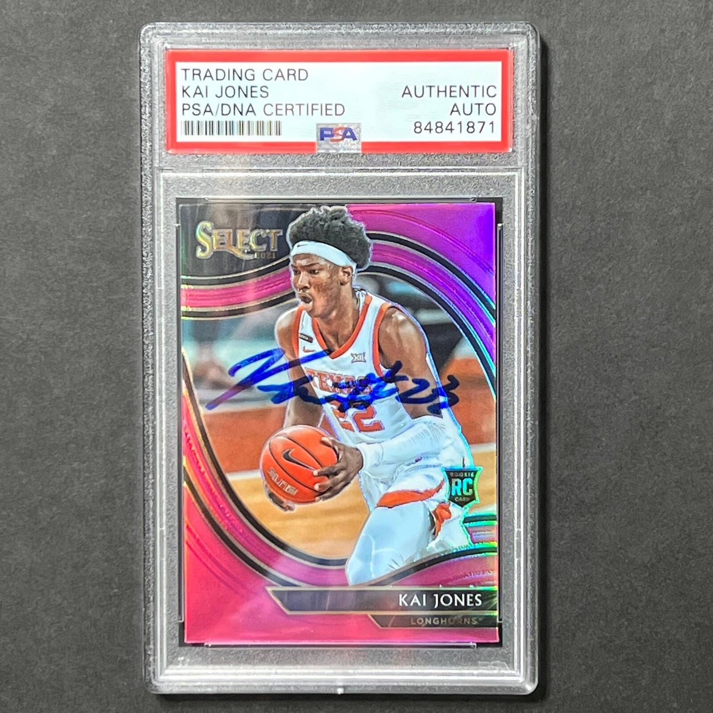 2021 Panini Select #287 Kai Jones Signed AUTO PSA Slabbed Texas