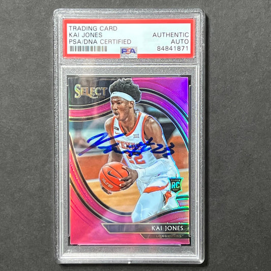 2021 Panini Select #287 Kai Jones Signed AUTO PSA Slabbed Texas