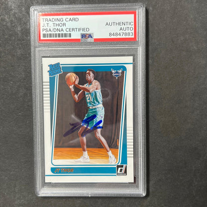 2021-22 Panini Donruss Rated Rookie #222 JT Thor Signed Card AUTO PSA/DNA Slabbe