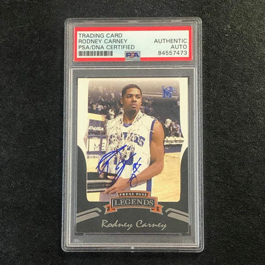 2006 Press Pass Legends #7 Rodney Carney Signed Card AUTO PSA Slabbed
