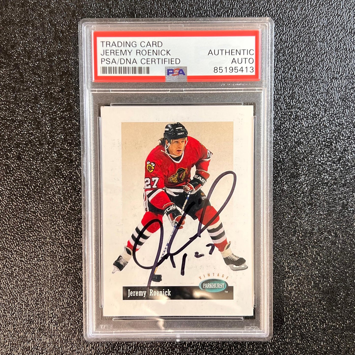 1994-95 Parkhurst #V65 Jeremy Roenick Signed Card AUTO PSA slabbed Blackhawks