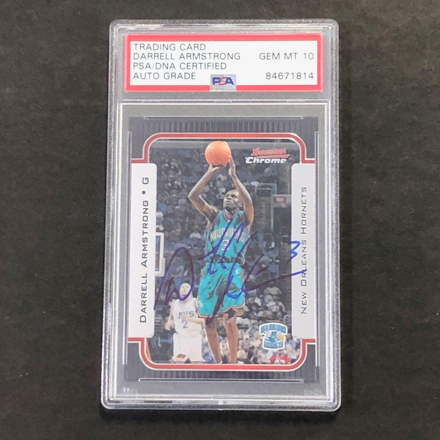 2002-03 Bowman Chrome #33 Darrell Armstrong Signed Card AUTO PSA Slabbed Hornets