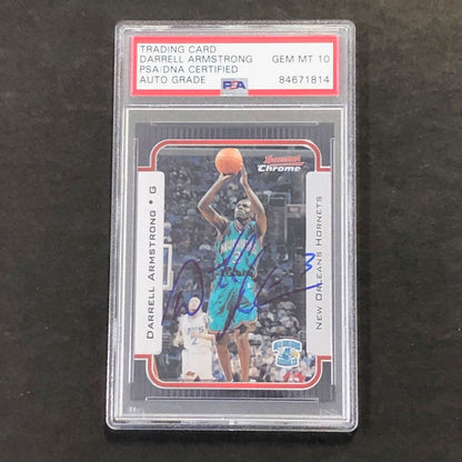 2002-03 Bowman Chrome #33 Darrell Armstrong Signed Card AUTO PSA Slabbed Hornets