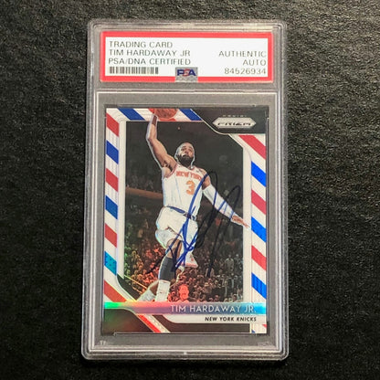 2018 Panini Prizm Red White Blue #237 Tim Hardaway Jr. Signed Card AUTO PSA Slab