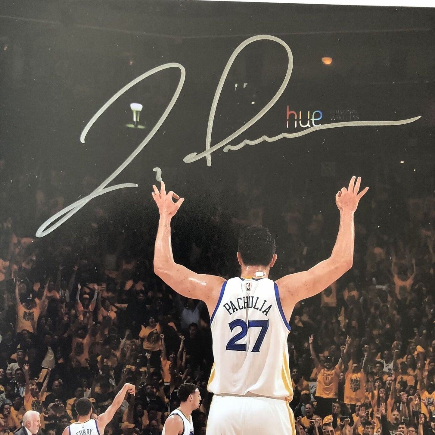 Zaza Pachulia signed 11x14 photo BAS Beckett Golden State Warriors Autographed