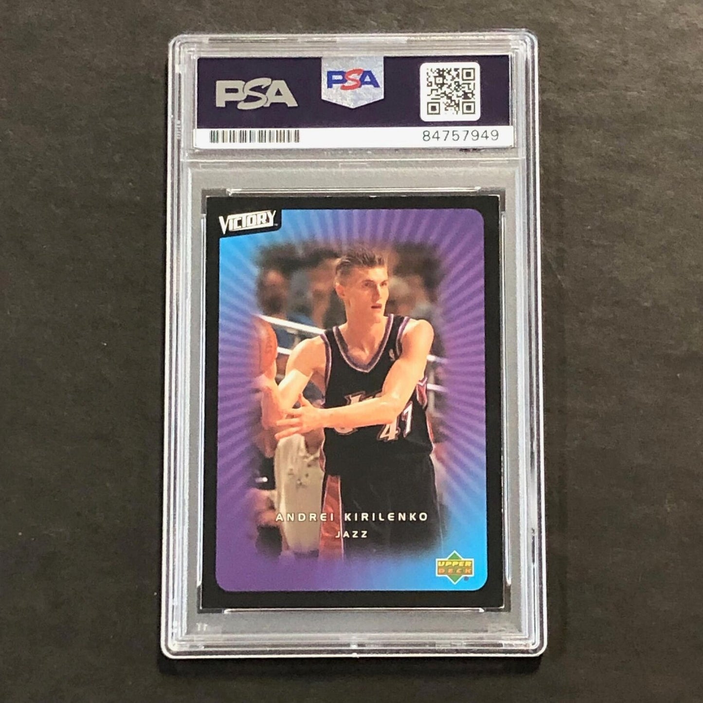2003-04 Upper Deck Victory #97 Andrei Kirilenko Signed Card AUTO PSA Slabbed