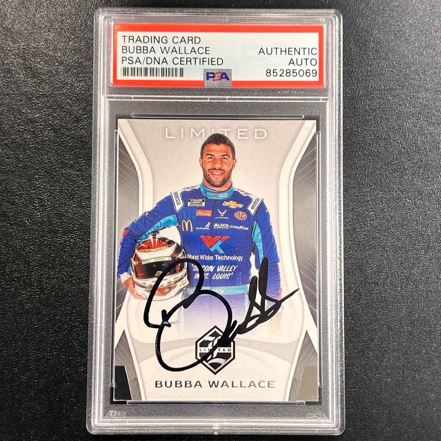 2020-21 Panini Chronicles Limited Racing #11 Bubba Wallace Signed Card AUTO PSA/