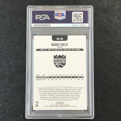 2017-18 NBA Hoops #93 Buddy Hield Signed Card AUTO 10 PSA Slabbed Kings