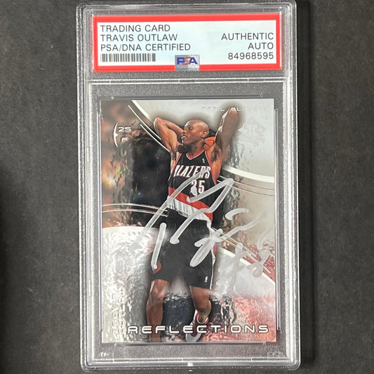 2004 Upper Deck Reflections #68 Travis Outlaw Signed Card AUTO PSA Slabbed Blaze