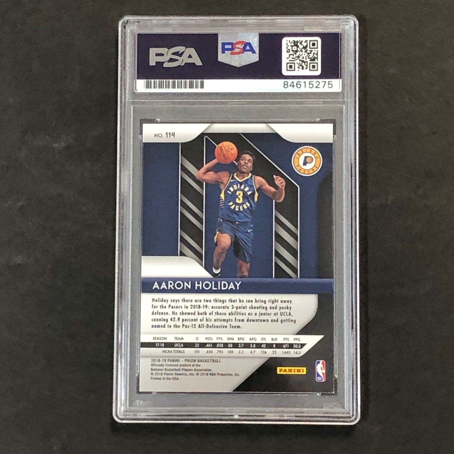 2018-19 Panini Prizm #114 Aaron Holiday Signed Rookie Card AUTO 10 PSA Slabbed R