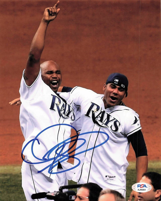 CLIFF FLOYD signed 8x10 photo PSA/DNA Autographed Tampa Bay Rays