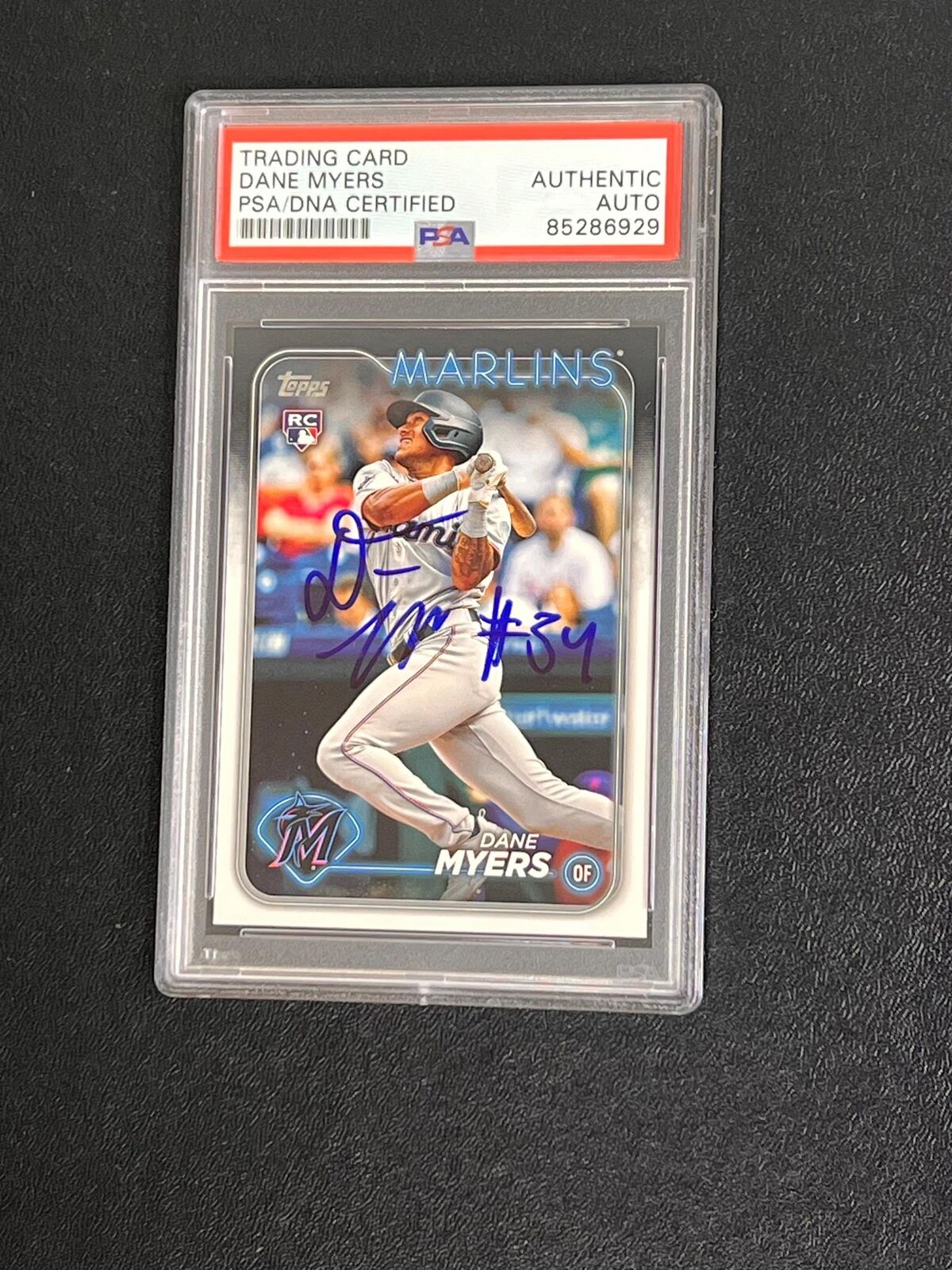 2024 Topps Series One RC #188 Dane Myers Signed Card PSA/DNA Slabbed AUTO Marlin