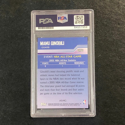 2005-06 Topps All-Star Altitude #AS-MG Manu Ginobili Signed Card AUTO PSA Slabbe