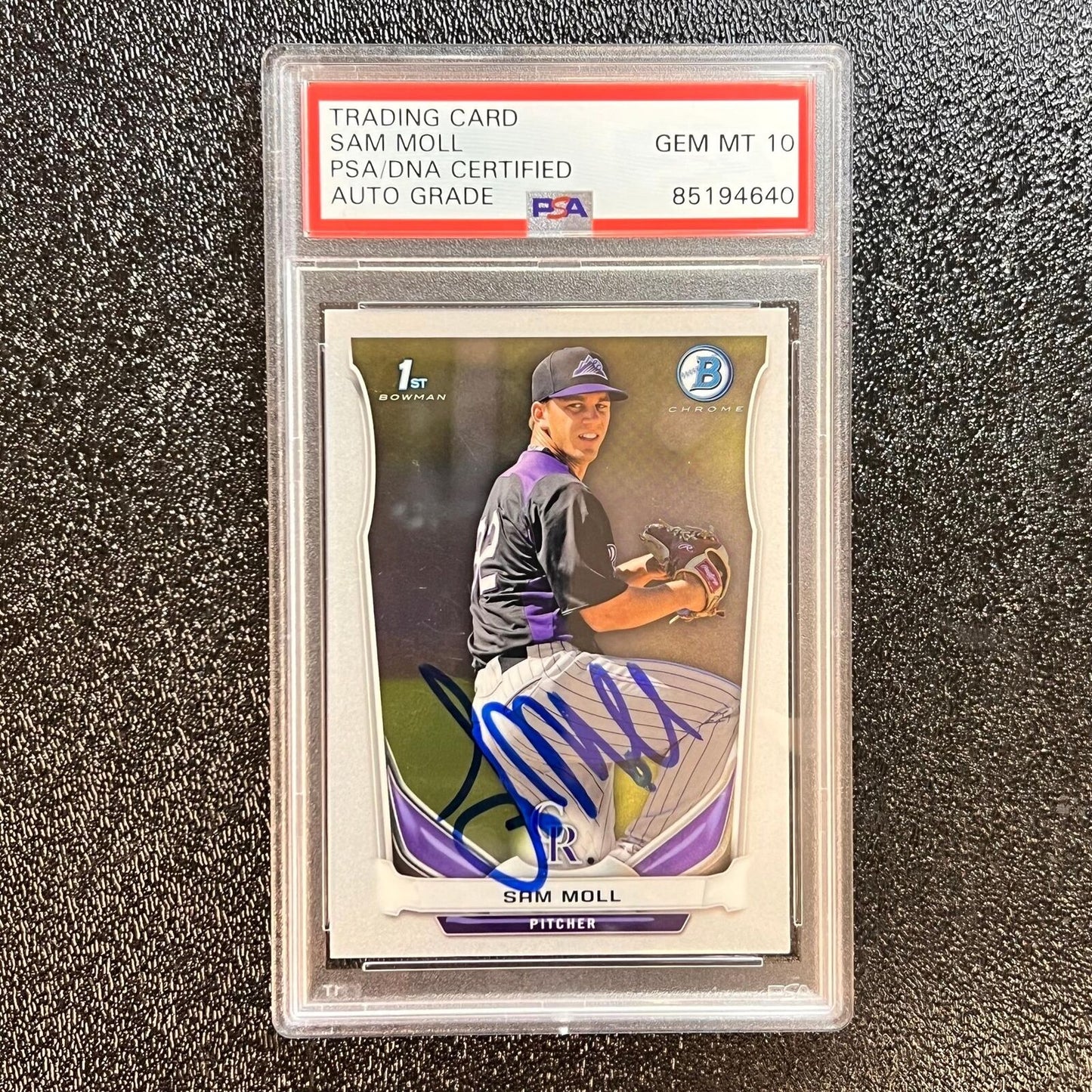 2013 Topps #BCP-39 Sam Moll Signed Card PSA Slabbed AUTO 10 Rockies