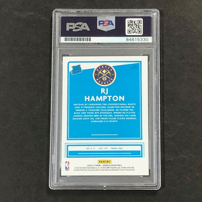 2020-21 Donruss Rated Rookie #237 RJ Hampton signed Auto 10 Card PSA/DNA Slabbed