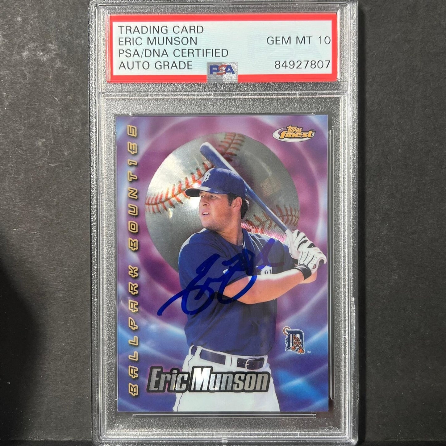 2000 Topps Finest #BB30 Eric Munson Signed Card PSA Slabbed Auto 10 Tigers