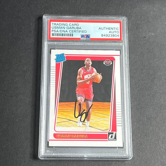 2021-22 Panini Donruss #238 Usman Garuba Signed Card AUTO PSA Slabbed Rockets