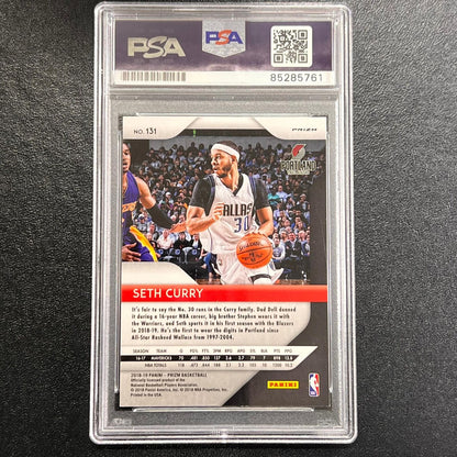 2018-19 Panini Prizm #131 Seth Curry Signed Card AUTO PSA Slabbed Portland Trail