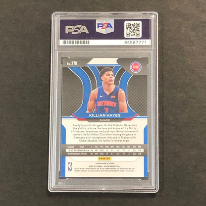 2020-21 Panini Prizm #270 Killian Hayes Signed Card AUTO PSA Slabbed RC Pistons