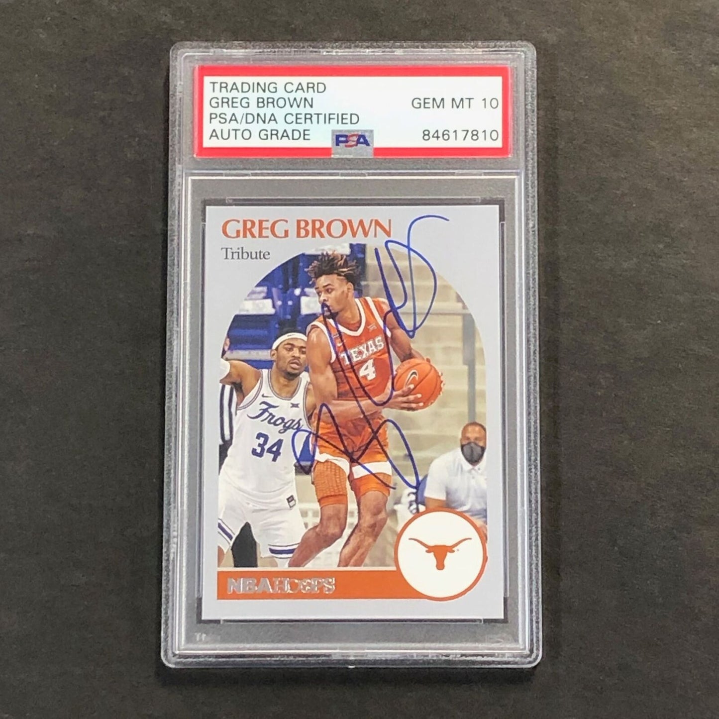 2021 Chronicles NBA Hoops #64 Greg Brown Signed AUTO GRADE 10 PSA Slabbed Texas