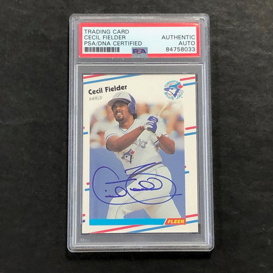 1988 Fleer #110 Cecil Fielder Signed Card PSA Slabbed Auto Blue Jays