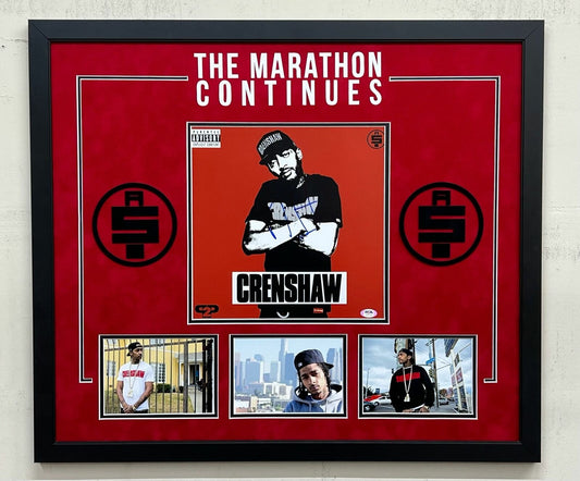 Nipsey Hussle Signed 26x30 Framed Photo PSA/DNA Auto Grade 10 LOA Crenshaw