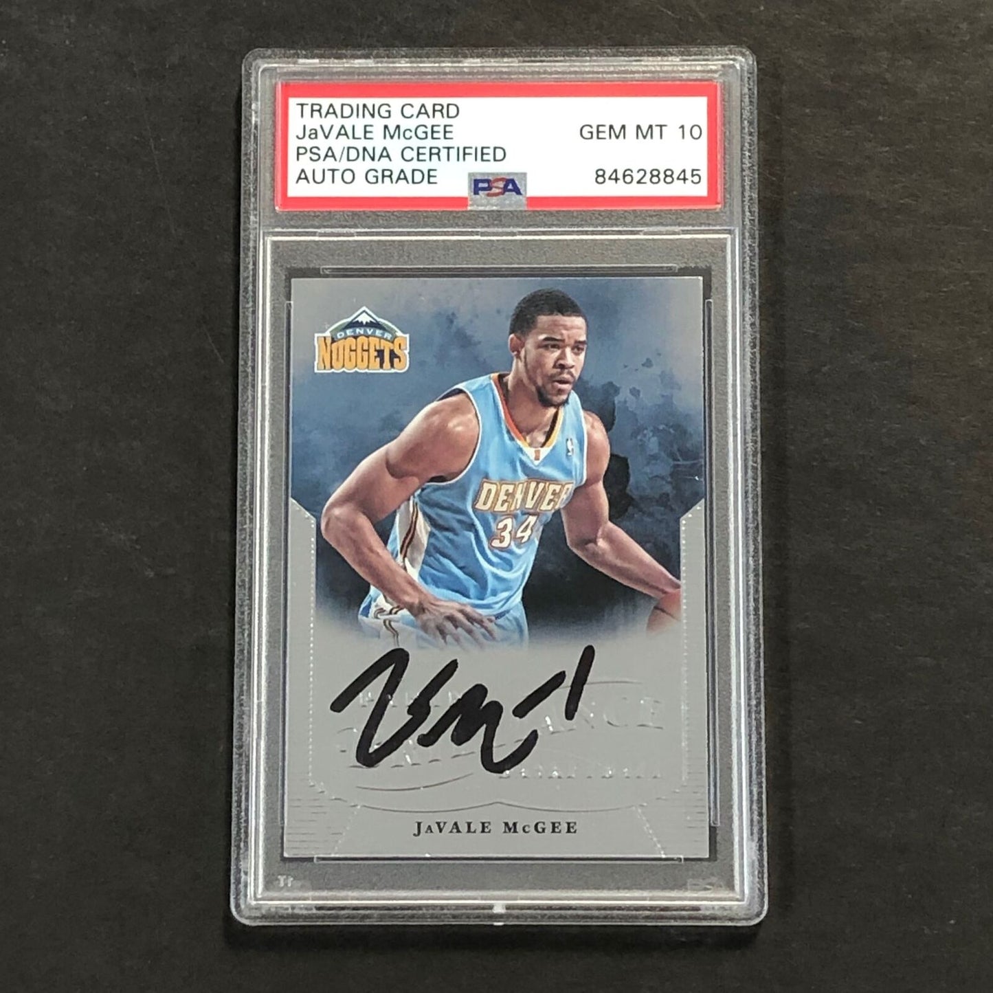 2012-13 Panini Brilliance #59 JaVale McGee Signed AUTO 10 PSA Slabbed Nuggets