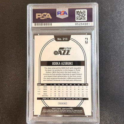 2020-21 Panini Hoops #213 Udoka Azubuike AUTO Signed Card PSA/DNA Encapsulated J